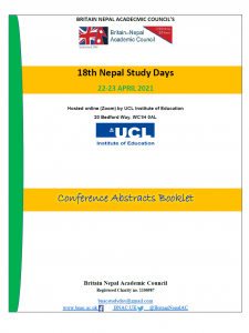 18th Nepal Study Days 22-23 Apr 2021 Conference Abstracts Booklet